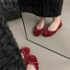 Fashion SUOJIALUN Autumn Women Flat Shoes Fashion Bow-knot Round Toe Shallow Slip On Ladies Boat Shoes Soft Flat Heel Dress Ballerinas S
