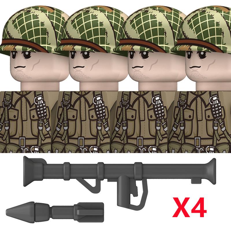 WW2 US 101st Airborne Division Military Soldeirs Building Blocks Air Force Army Infantry Bazuca Weapons Accessories Bricks Toys