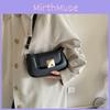 Urbaner Minimalistischer Stil Pu-Material Achseltasche Kleine Größe Weiche Textur Nylonfutter Verschluss mit Schnalle Damen Schultertasche