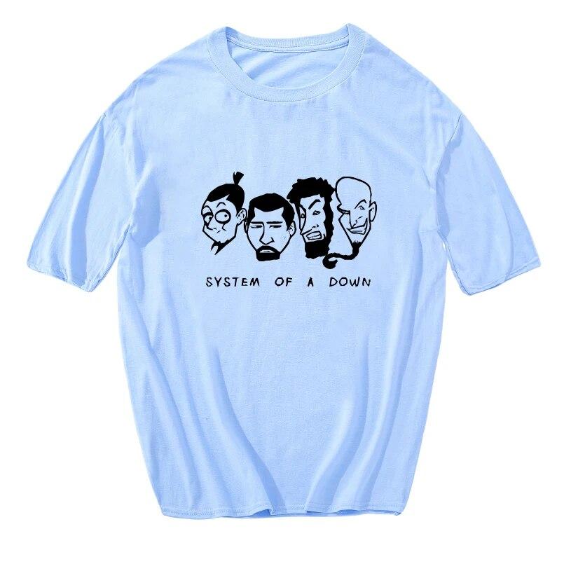 Tričko System Of A Down s kovovou páskou Unisex hipster volné streetwear estetické tričko vintage letní topy tričko Unisex oblečení
