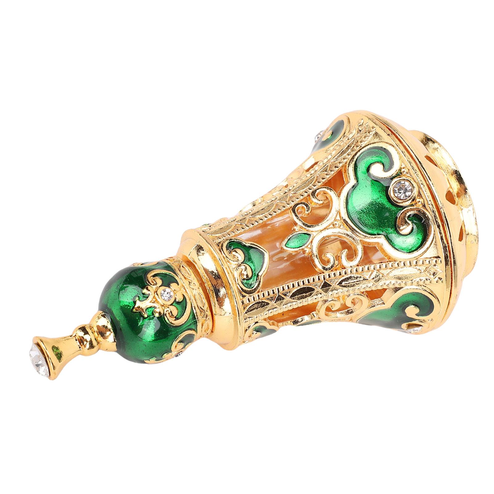 Vintage Enamel Perfume Bottle Middle Eastern   Exquisite Elegant Metal Refillable Perfume Bottle