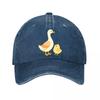 Playful Goose And Chick Duo Graphic Washed Baseball Cap Outdoor For Womens Unisex FeUnisex Dad Hat