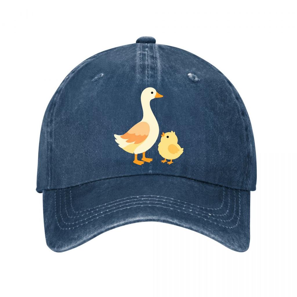 Playful Goose And Chick Duo Graphic Washed Baseball Cap Outdoor For Womens Unisex FeUnisex Dad Hat