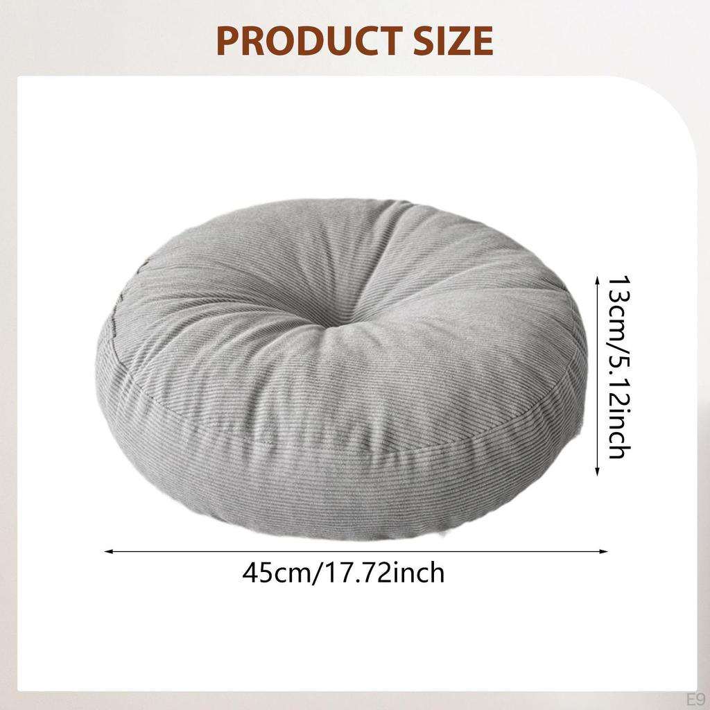 Round Floor Cushion Measuring 45 X 13 Cm (17.72 5.12 Inches), Soft And Supportive, Ideal for