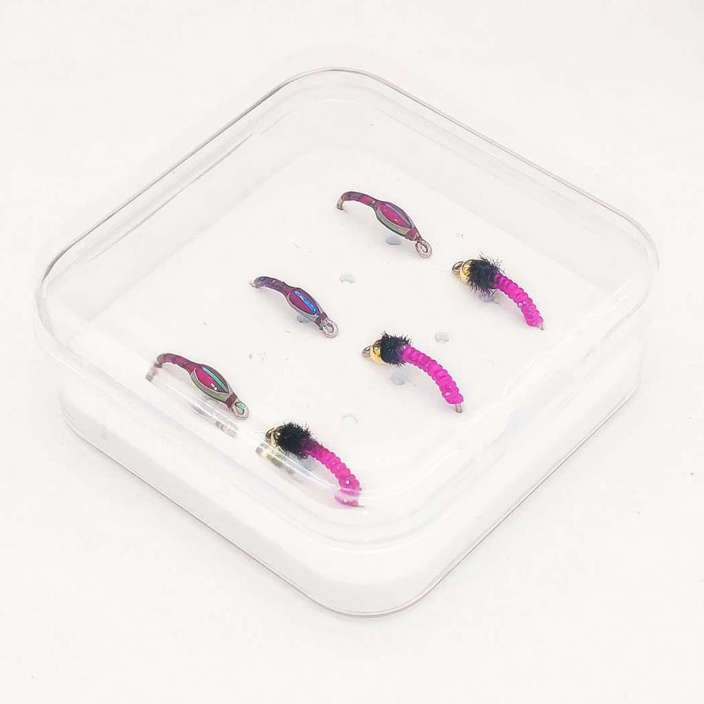 Fly Fishing Flies Bait 6/10Pcs/Set Dry Flies Brass Head Midges Bait&Caddis Midges Bait, for Trout Salmon Pike Fishing Fly Artificial Insect Lures
