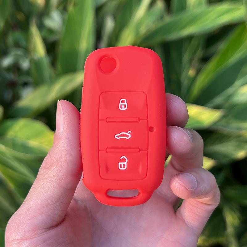 Silicone Car Key Cover Case for VW Volkswagen polo passat b5 Tiguan Golf T4 for Seat Leon Altea Ateca For Skoda Octavia Superb