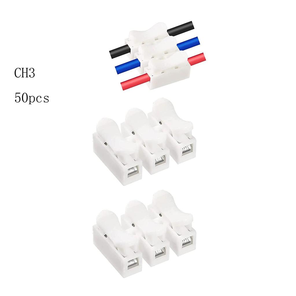 20/50 szt. CH1 CH2 CH3 Szybkozłączka Blok zaciskowy sprężynowy do łączenia przewodów do taśmy LED
