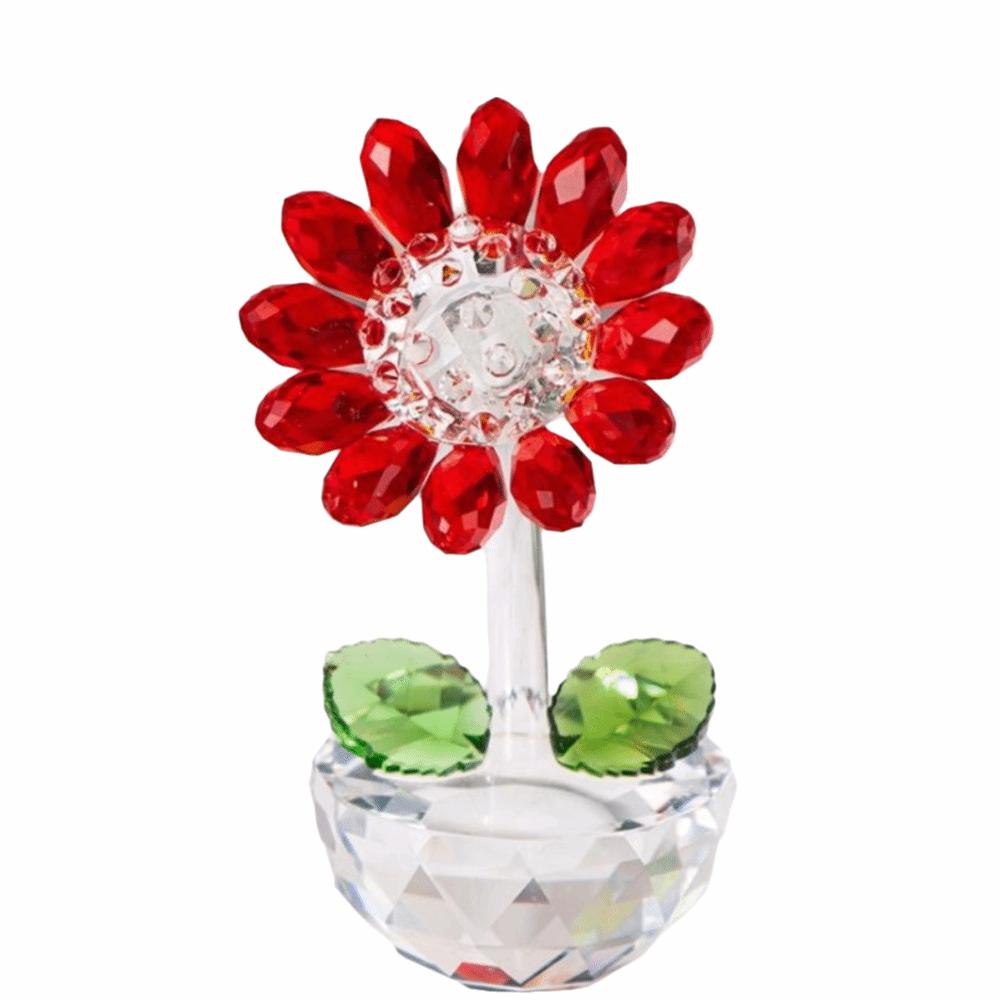 Cartoon Sunflower Ornament Plant Series Crystal Home Decoration Sunflower Figurine  Gift
