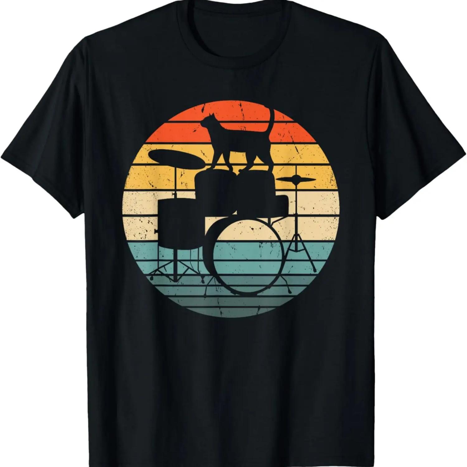 Drummer Skeleton Men Boys Drum Set Drummer Halloween Music T-Shirt S