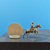 Brass Equestrian Farmer Crossing Mountains and Rivers, Micro-landscape Decoration, Strange Stone Bonsai, Rockery, Retro Style