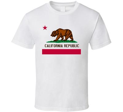 T-shirt con Bandiera dello Stato della California