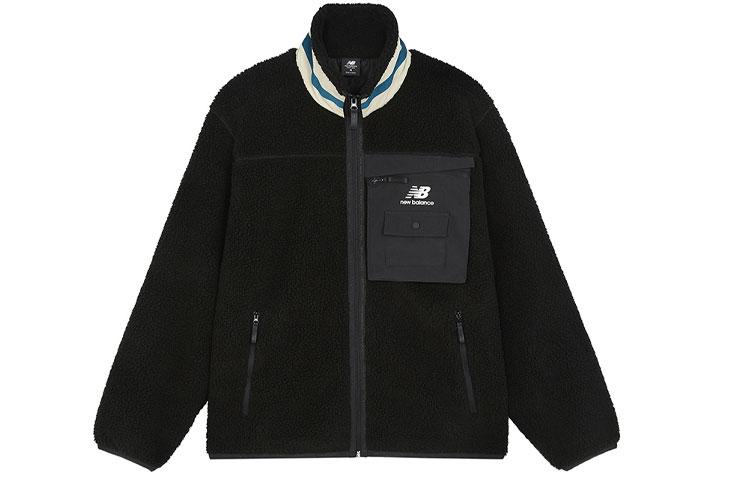 New Balance Unisex Keep Warm Velvet Jackets Unisex Black Stand Collar Moderate AMJ13393-BK S