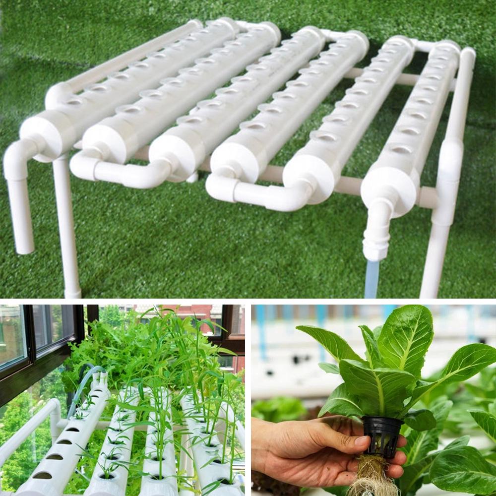 54 Holes Hydroponic Piping Site Grow Kit Deep Water Culture Planting Box Gardening System Nursery Pot Hydroponic Rack 220V