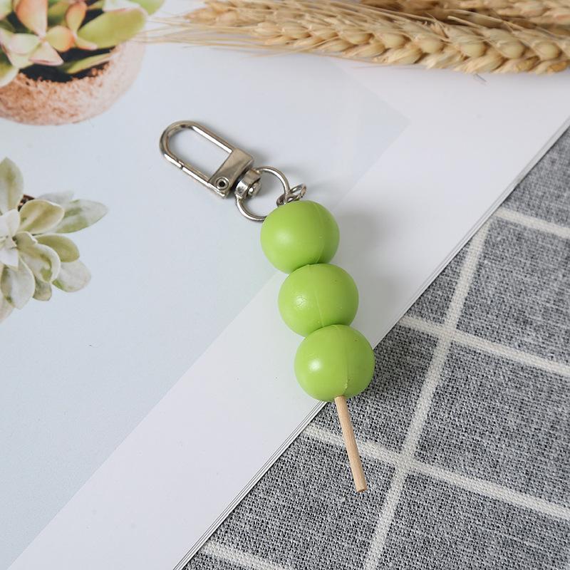 

Personality Simulation Color Food Meatball String Keyring Creative Key Ornament Bag Key Pendant Accessories зелений