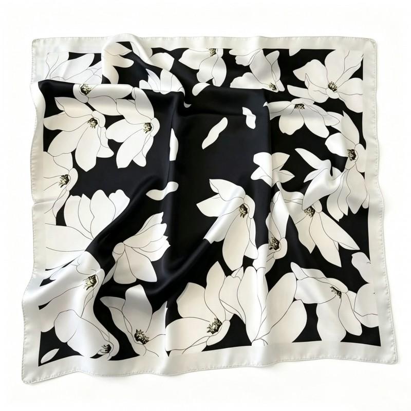 70x70cm Nylon Square Scarf Women Vintage Print Lightweight Accessory Office Casual Hair Styling