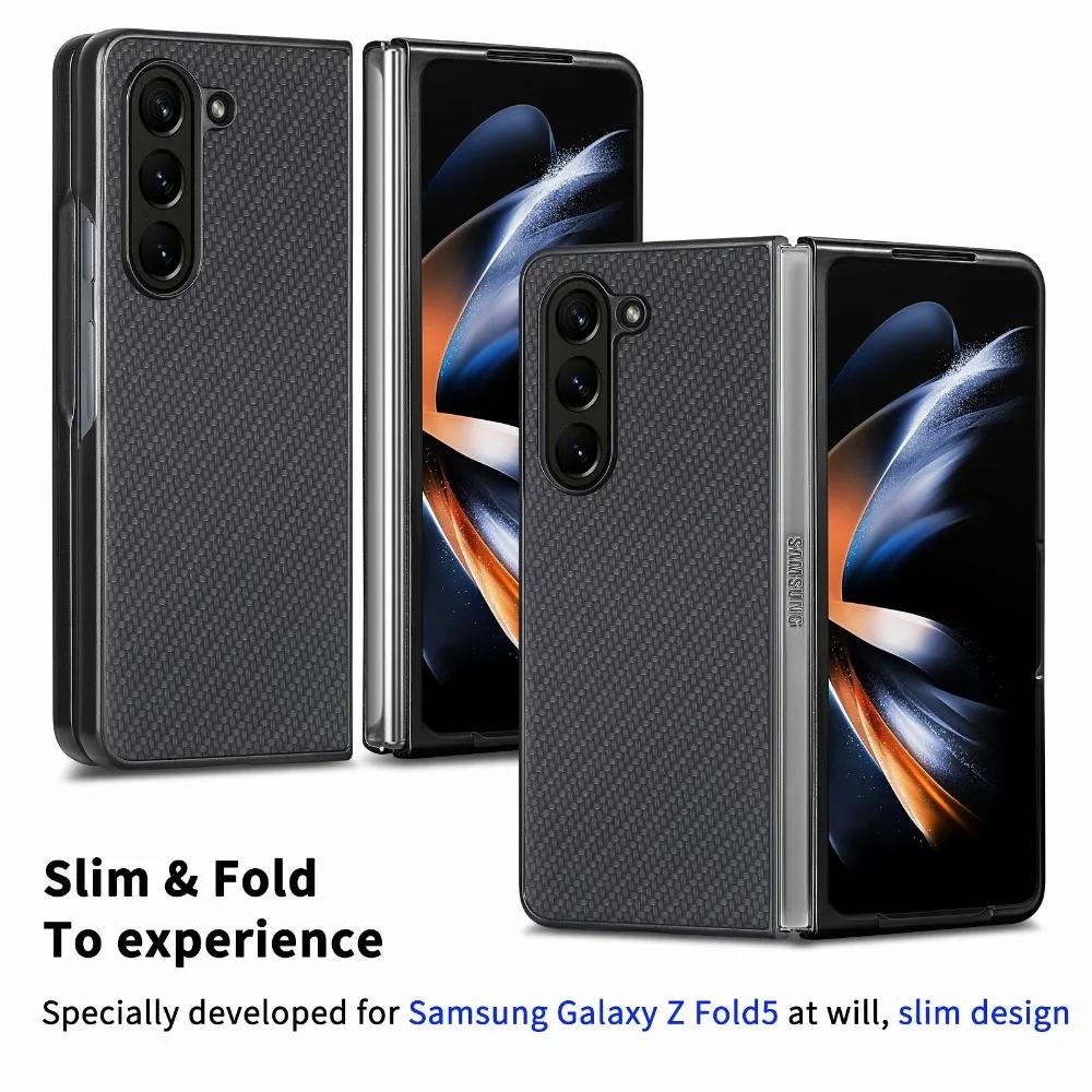 Luxuriöses Flip-Case, ultradünn, langlebig, harte PC-Schale, PU-Leder, für Samsung Galaxy Z Fold 6 5 4 3 2 Fold 6 Fold 5 Fold 4 Fold 3 Fold 2 5G