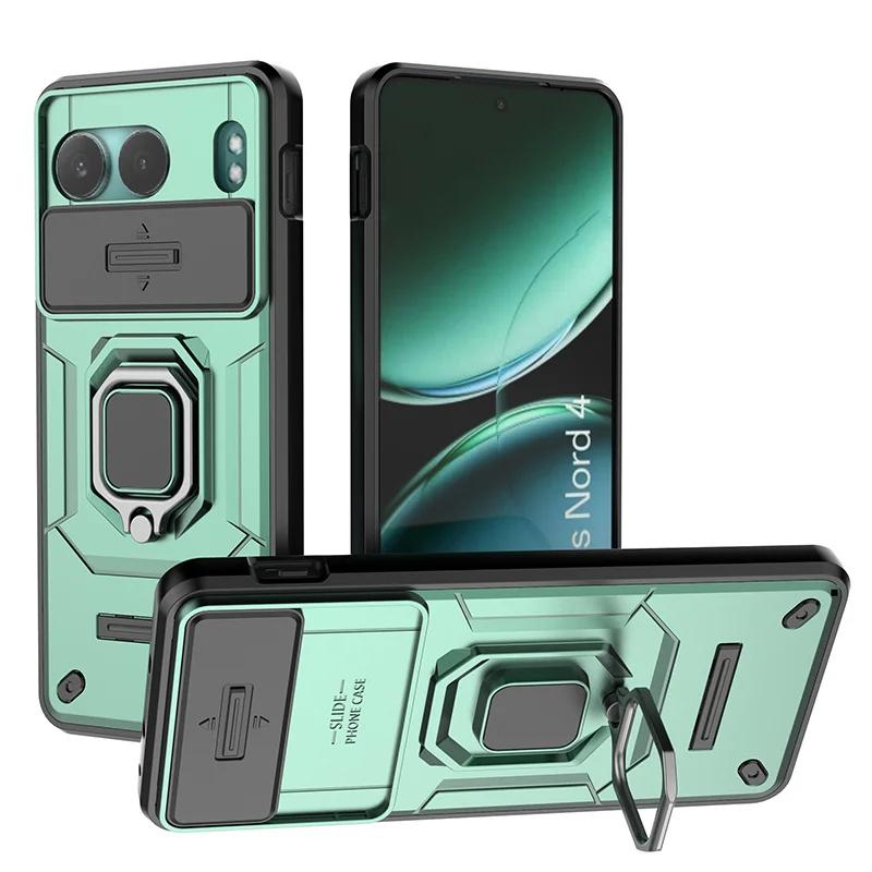 Armor Shockproof Case For OnePlus Nord 4 5G Protective Cover With Ring Magnetic Car Stand Holder Coque Fundas Capa
