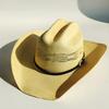 Cappello da cowboy in paglia rigida da uomo cappello da pascolo a tesa larga da donna cowboy tinta unita cappello da sole estivo confezione in scatola sombrero vaquero hombre