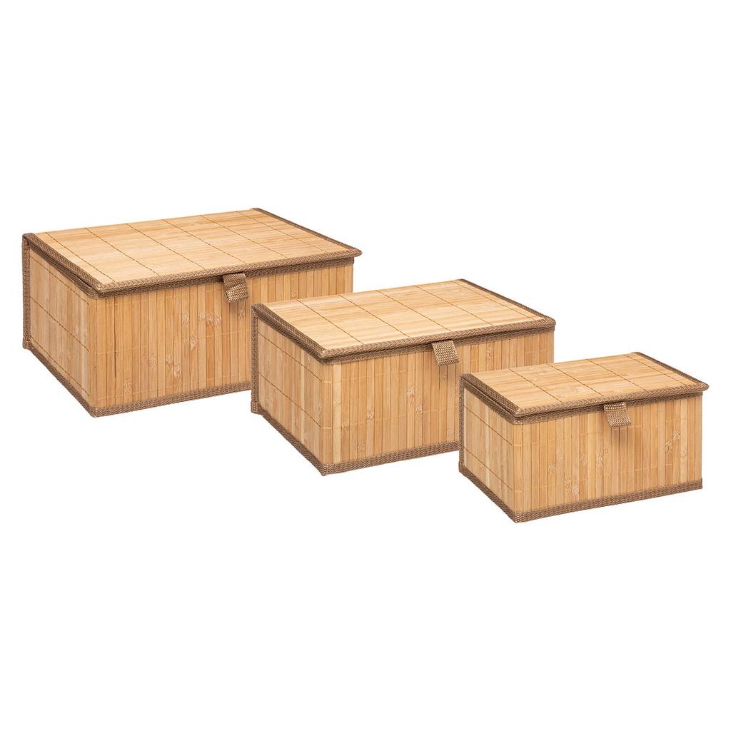 Buy Set of 3 baskets with bamboo lids at affordable prices — free