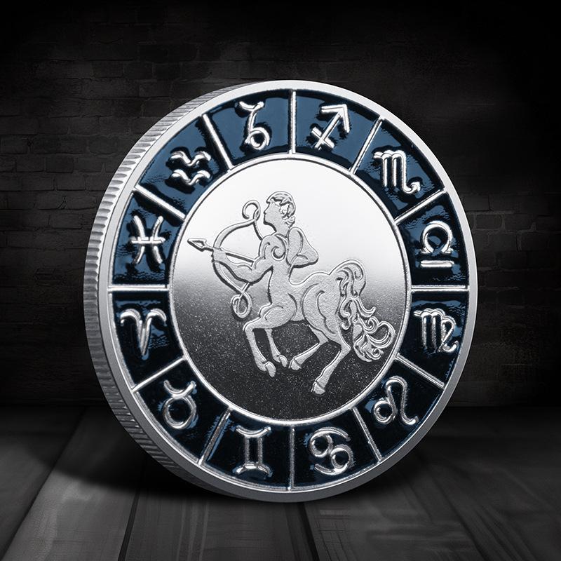 Zodiac Commemorative Medal, Constellation Coins, European and American Coins, Constellation Commemorative Coins, Lucky Coins, Zodiac Collection