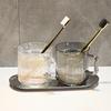 KaYou Luxus-Zahnbürsten- & Mundspülbecher-Set – Eleganter Glasständer & Paarfreundliches Design.