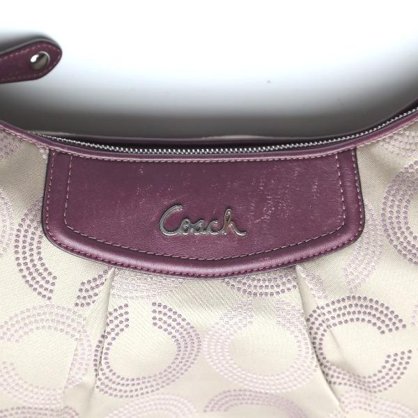 COACH Op art Handbag leather Brown Women F20031 Used