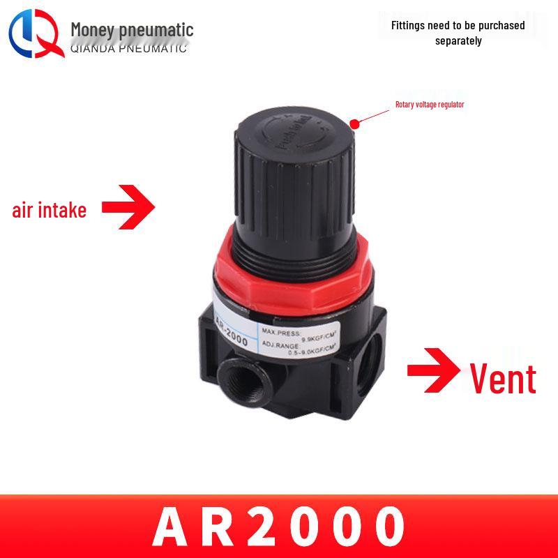 Airtac Air Source Processor Set: AFC2000 Oil-Water Separator, Air Filter, Pressure Regulator