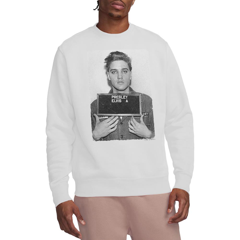 Elvis Presley Unisex Adult Army Mug Shot Sweatshirt