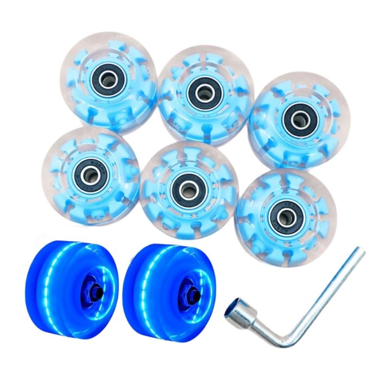 

Double Row Skating Skateboard Quads Skate Replacement Wheel Roller Skate Wheel Light Up Wheel, Quads Roller Skate Wheel синій