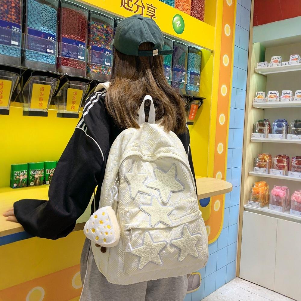 Schoolbag Backpack Korean Girl Niche Star Backpack Japanese Large Capacity College Style Class Student School Bag