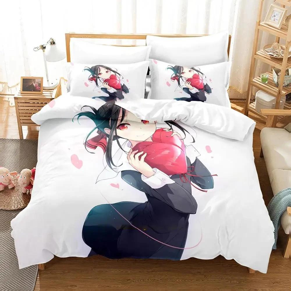 Anime Kaguya-Sama Love Is War Bedding Set Duvet Cover Bed Set Quilt Cover Pillowcase Comforter King Queen Size Boys Adult