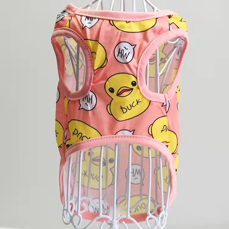 Spring and Summer Dog Clothes Cat Teddy Poodle Chihuahua Bizarre Bear Small Medium Dog Clothes Yellow Duckling Vest