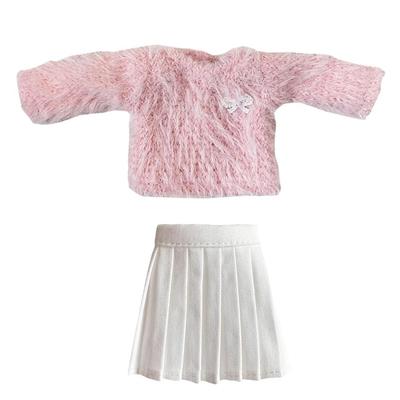 Rakulifey Blythe Clothes Sweater Neo Blythe Outfit Set Outfit Skirt Clothes Compatible with Obitsu 24 Dolls (Pink)