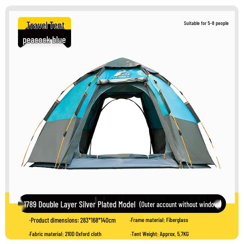 Portable Automatic Fast-Opening Rainproof Tent for 2-4 People - Ideal for Outdoor Camping, Wilderness, & Beach