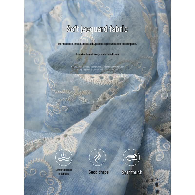 Awakened Paradise Summer Embroidered A-Line Midi Skirt