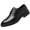 Spring Leather Shoes Men's Business Dress Genuine Leather Soft Sole Pointed Black Leather Shoes