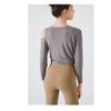 Damen Herbst Schlank Langarm Yoga Wear Fitness Top