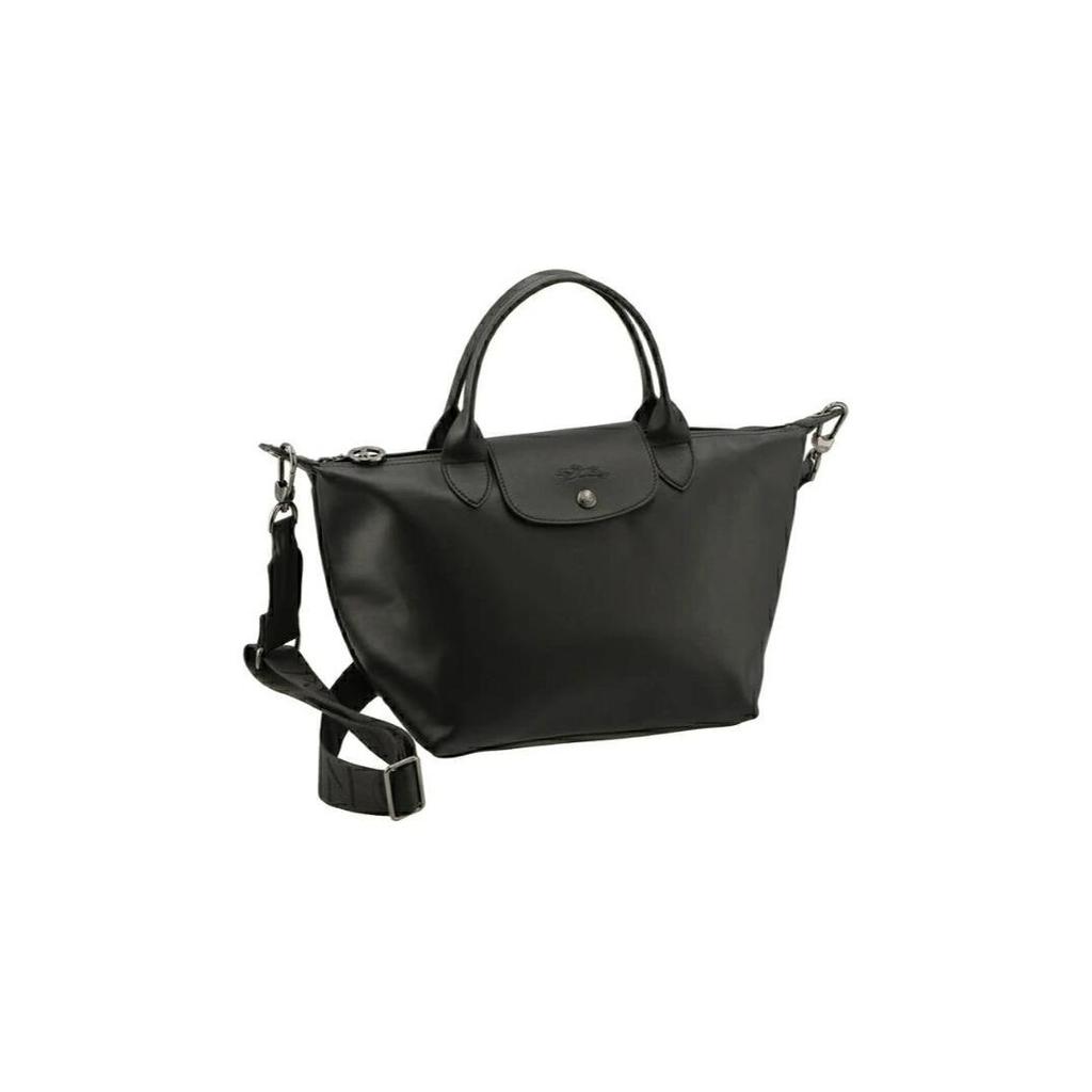 Longchamp Le Pliage Xtra 25 Snap Zipper Closure Leather Shoulder Crossbody Tote Bag Small Women handbags Black 1512987001