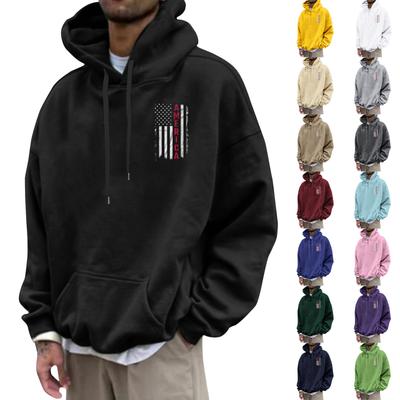 Erkek Bol Baskılı Kapşonlu Kazak Erkek Günlük Moda Spor Kazak