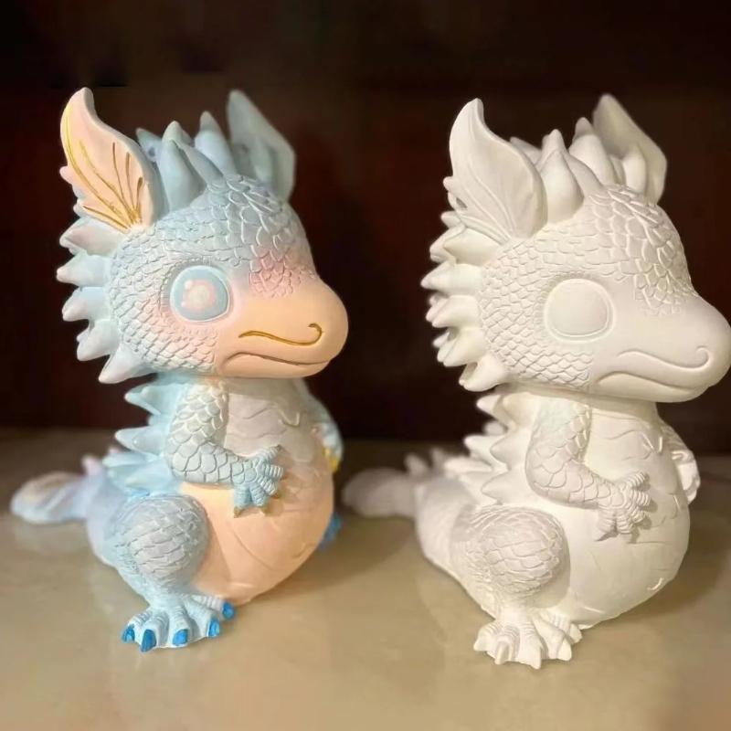 Cute Baby Dragon Plaster Graffiti Model Silicone Mold DIY Animal Template for Cast Cement Gift,3D Dragon Concrete Candle Molds