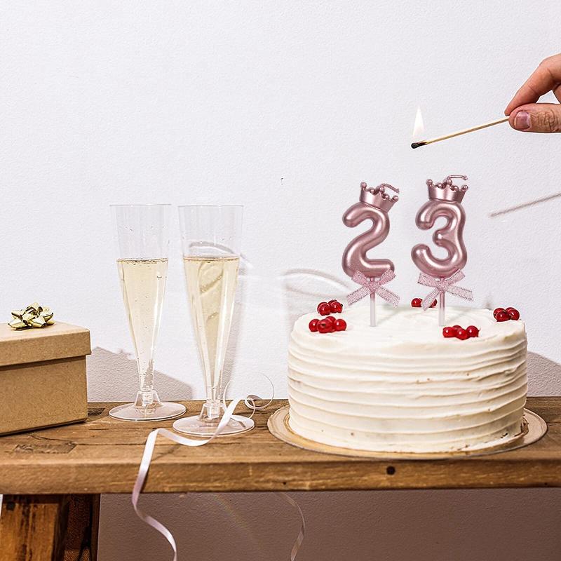 3D Kerze Rosa Geburtstagszahl Kerze Mädchen Alles Gute zum Geburtstag Kuchenaufsatz Backen Feier Gedenken Jahrestag Party Dekoration