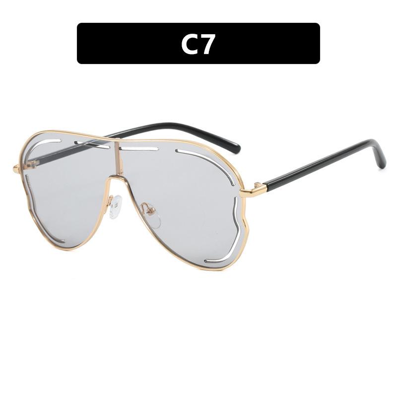 New one-piece large frame toad glasses hollow sunscreen sunglasses trend Internet celebrity babes personalized sunglasses