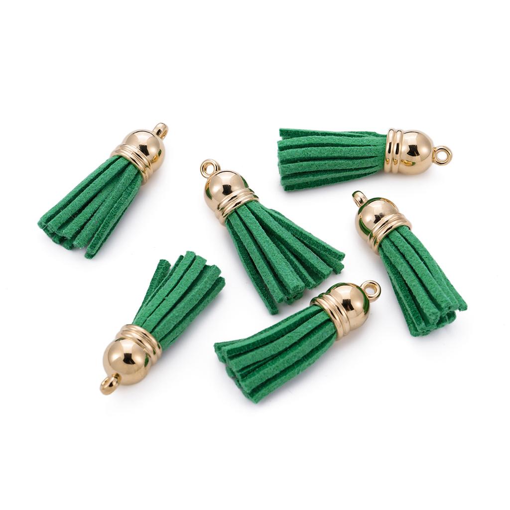 20pcs/lot 38mm Tassel Vintage Leather Tassels Fringe Pendant For DIY Keychain Jewelry Making Supplies Charms Accessories