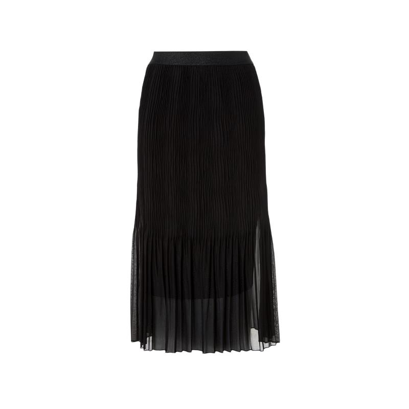 Lanzhi Pleated A-line Midi Skirt