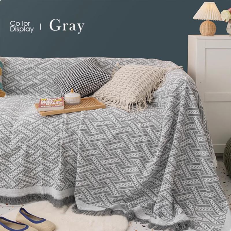 Nordic Style T-Grid Reversible Sofa Cover