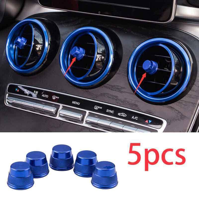 For Benz GLC X253 Console AC Ring 2016-  Aluminum Blue Cover Trim 5PCS