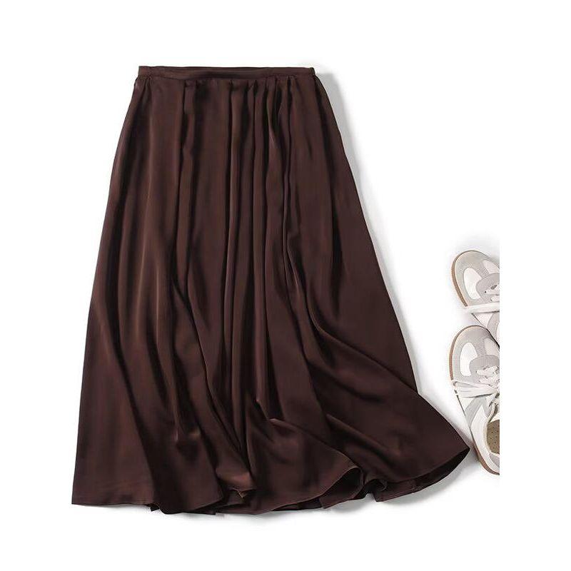 MD Autumn and Winter Women clothes Can Be Lu Li Style French style Temperament Elegant Drape Mid-Length Pleated Skirt 05255504717