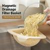 Strong Magnetic Suction Triangular Drain Basket for Secure Sink Attachment Twist Open Bottom Kitchen Strainer Organizers