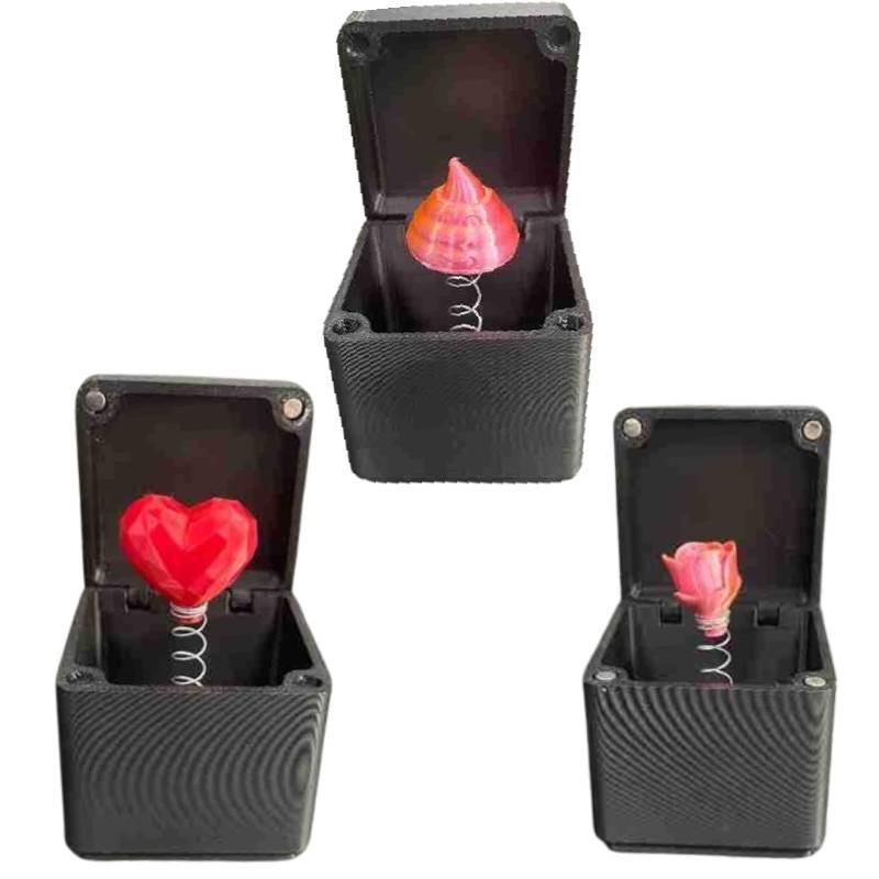 Heart Surprise Rose Gift Box 3d Printed Plastic Toy Decoration Festivals Gifts