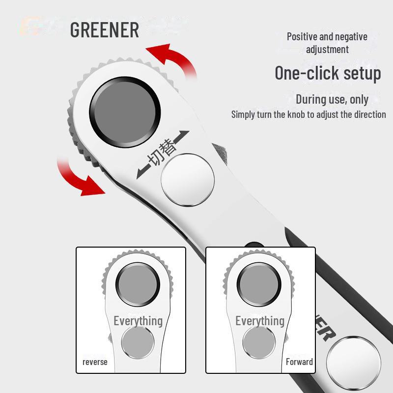 Green Forest Right Angle Ratchet Screwdriver Set with Cross & Flat Heads